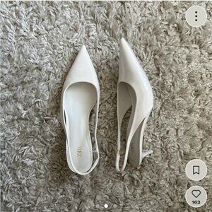 Zara white patent slingback